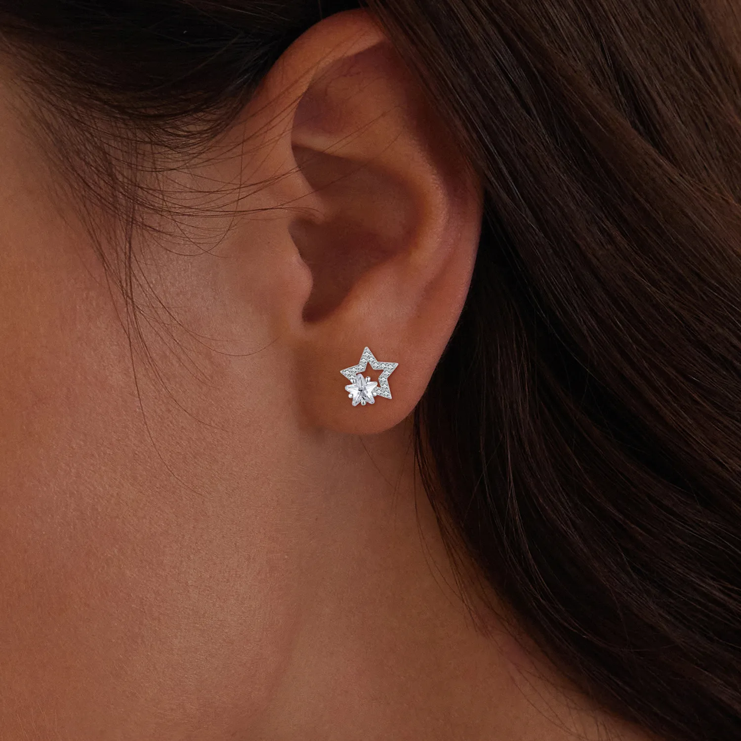 Pandora Style Star Studs Earrings - BSE878