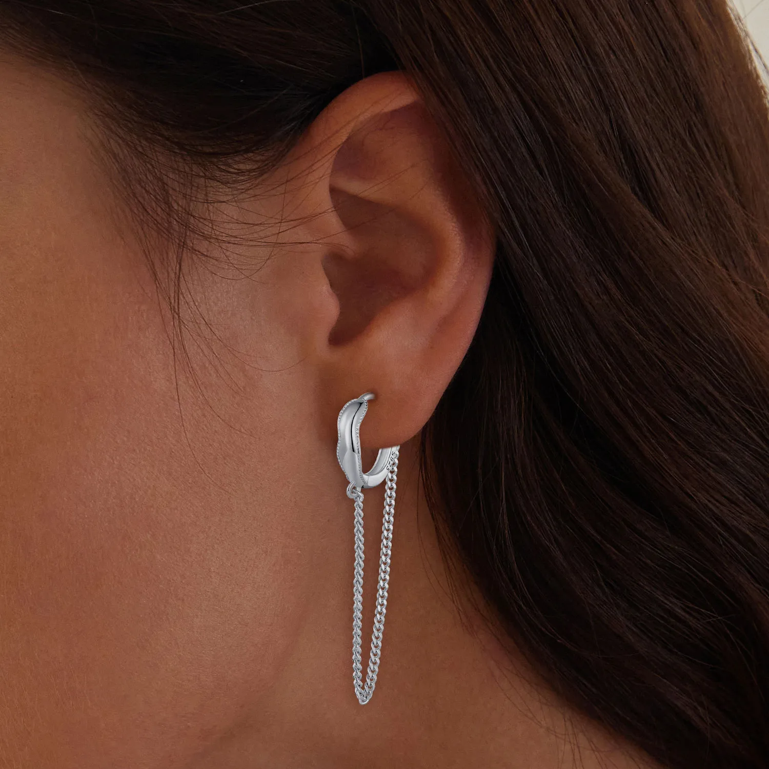 Pandora Style Tassel Hoop Earrings - BSE897