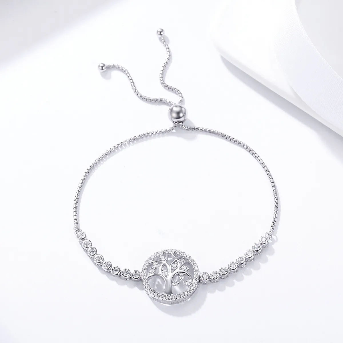 Pandora Style Silver Bright Tree of Life bracelet - SCB035