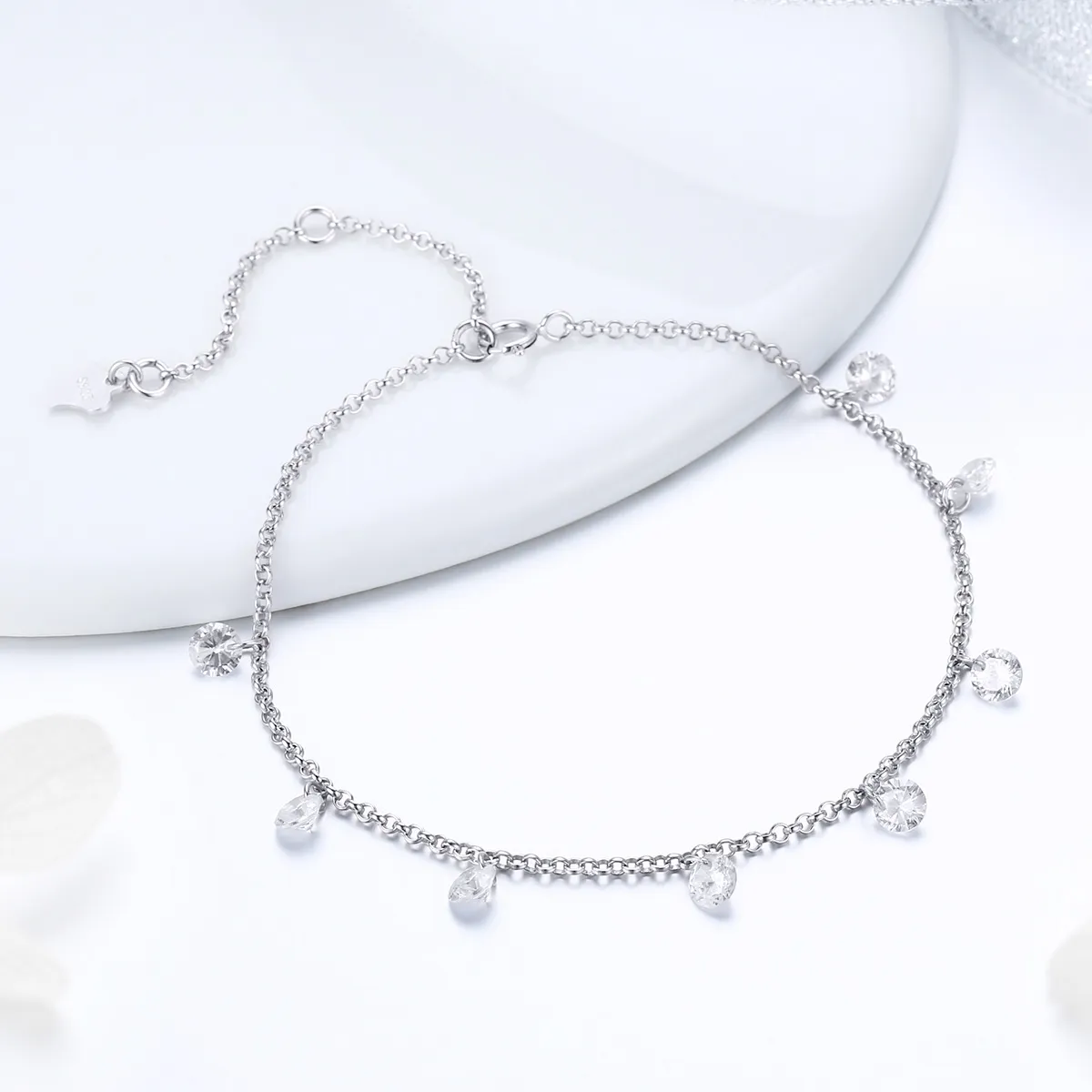 Pandora Style Silver Contracted Elves Chain Slider Bracelet - SCB103