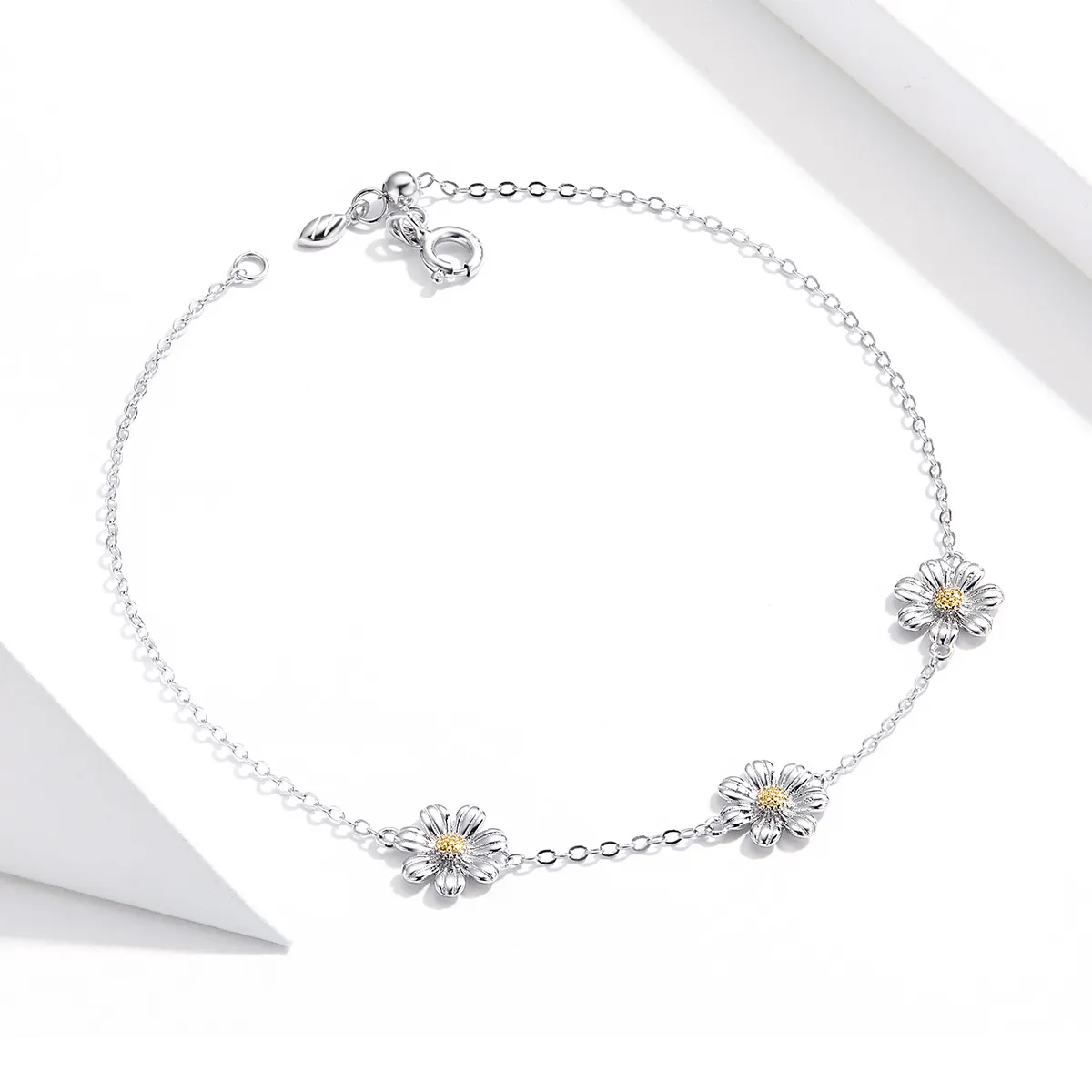 Pandora Style Silver Daisy Chain Slider Bracelet - SCB165