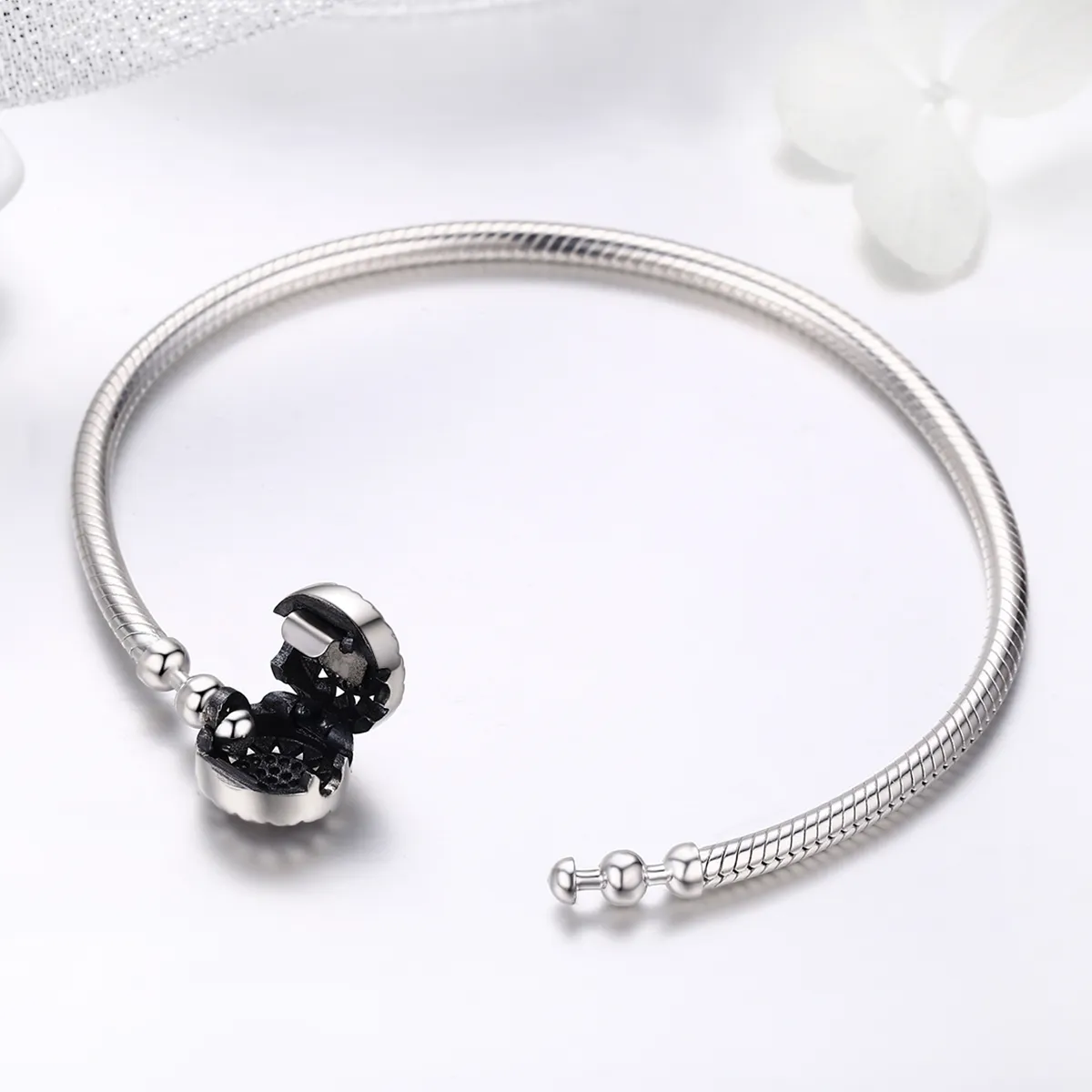 Pandora Style Silver Elegance Bright Heart Chain Bracelet - SCB059