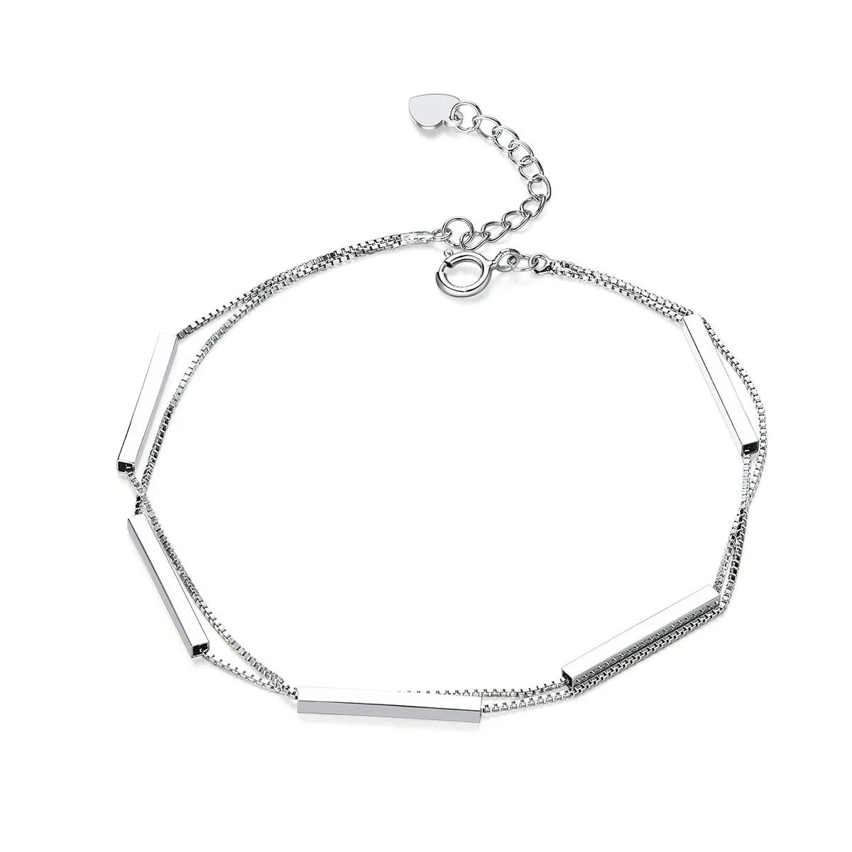 pandora style silver geometry chain slider bracelet scb170