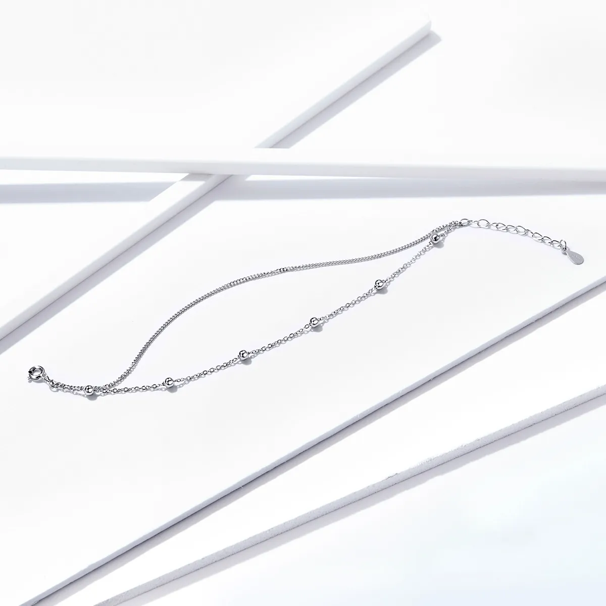 Pandora Style Silver Little Beads Chain Slider Bracelet - SCB131