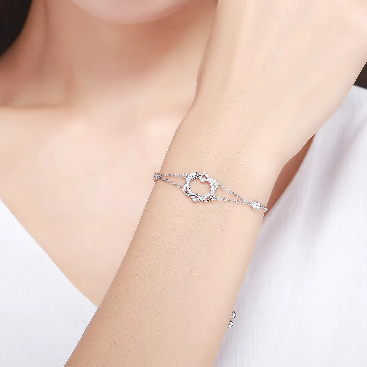 Pandora Style Silver Love Cardiogram Anniversary Slider Bracelet - SCB022