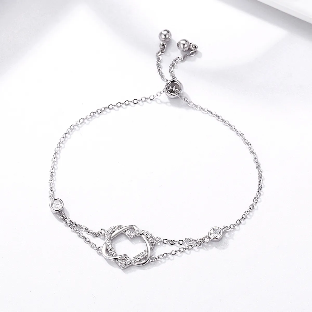 Pandora Style Silver Love Cardiogram Anniversary Slider Bracelet - SCB022