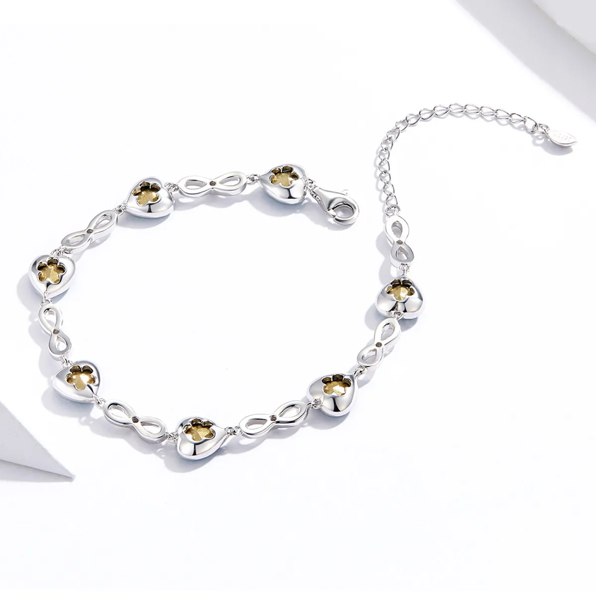 Pandora Style Silver Ocean Heart Chain Slider Bracelet - SCB163