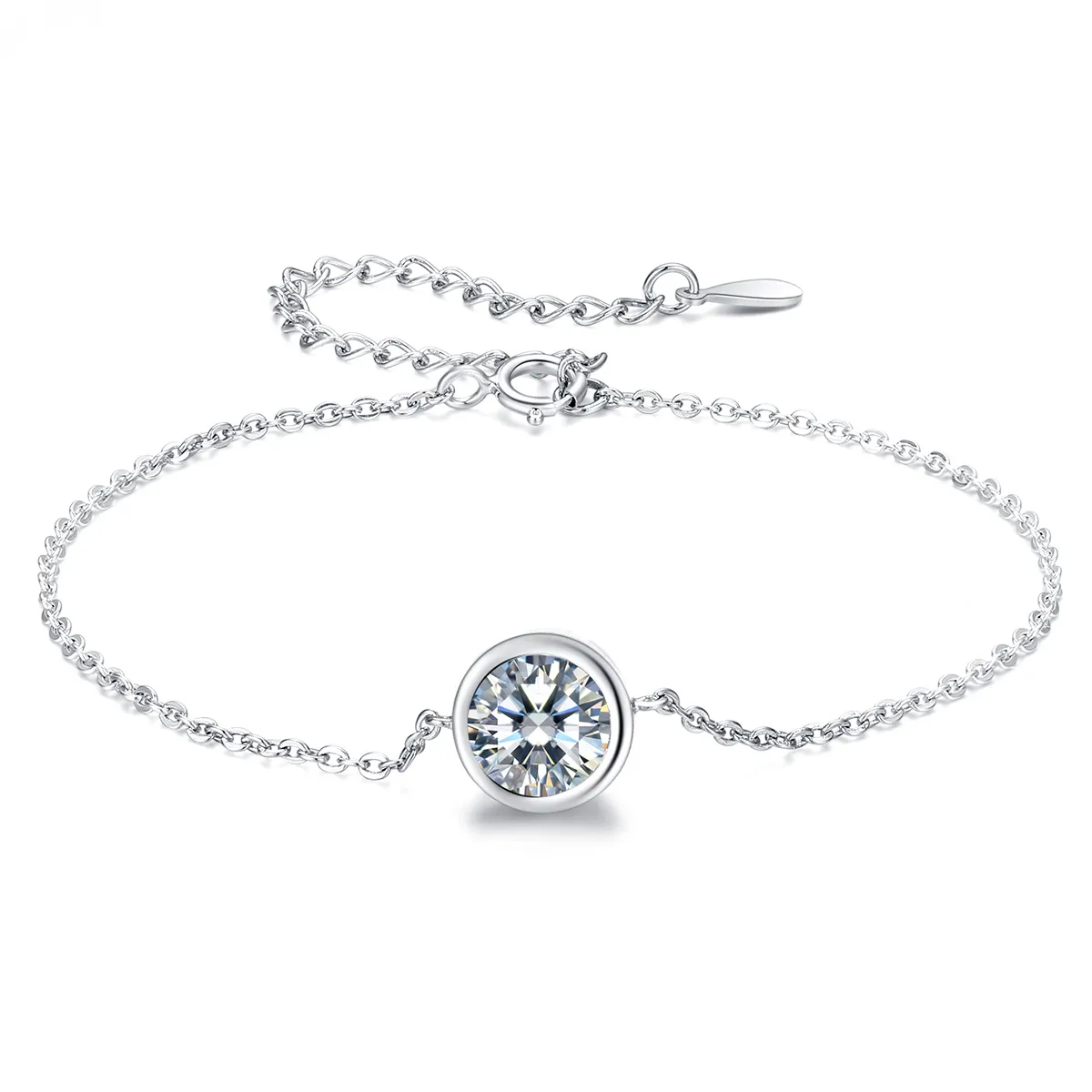 pandora style silver simple chain slider bracelet scb157