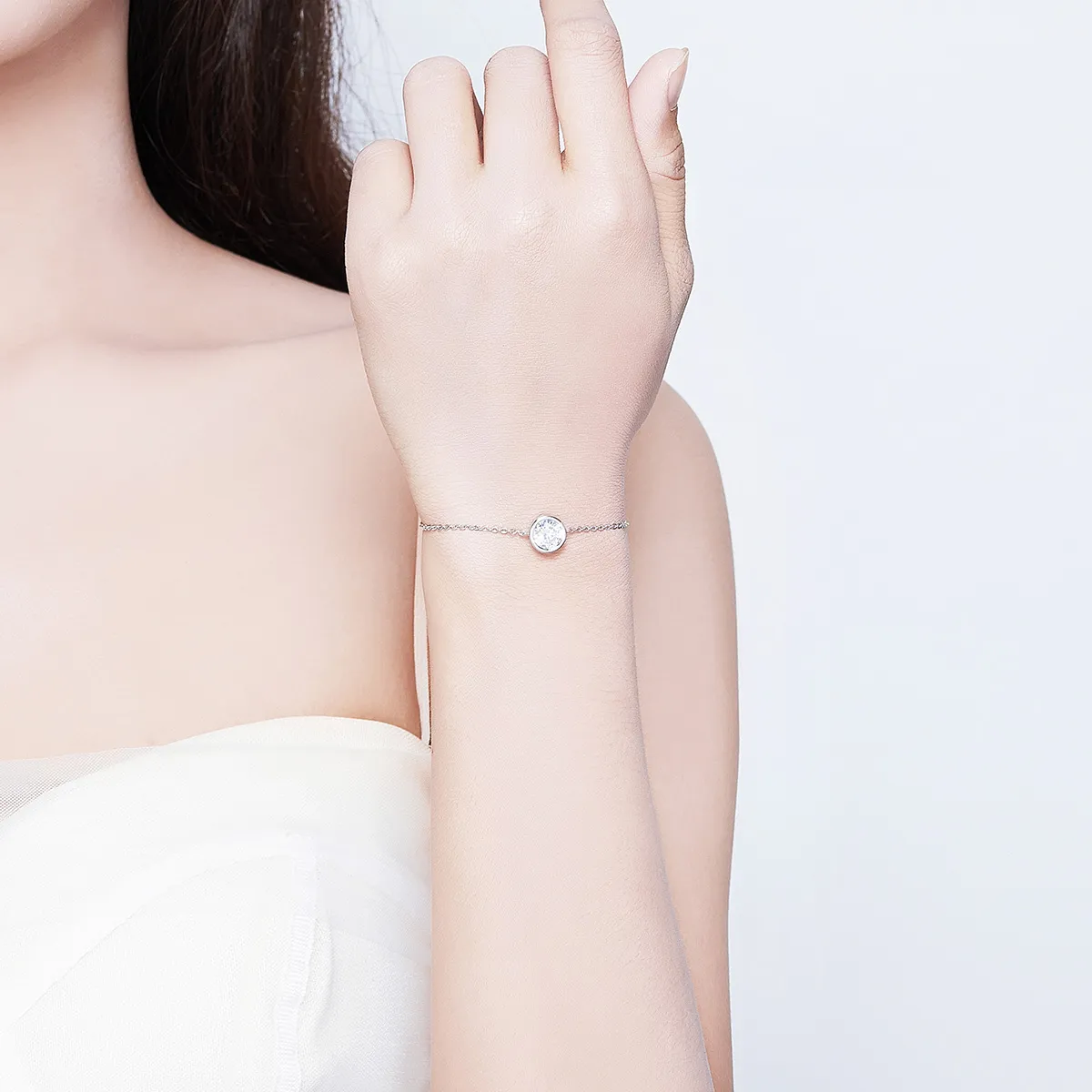 Pandora Style Silver Simple Chain Adjustable Bracelet - SCB157