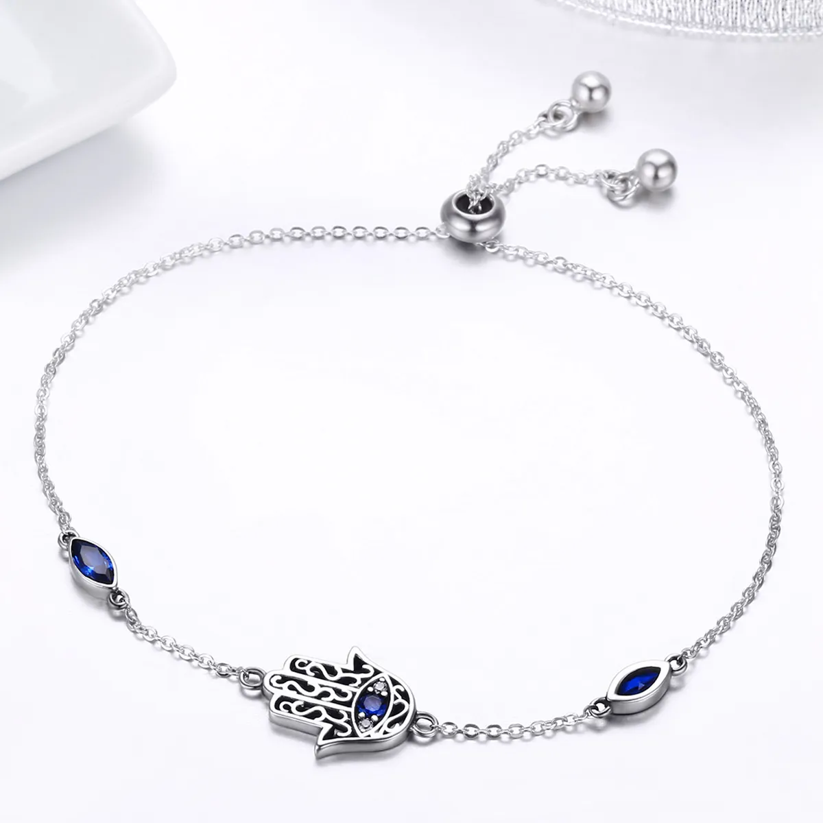 Pandora Style Silver Spoil Chain Slider Bracelet - SCB076