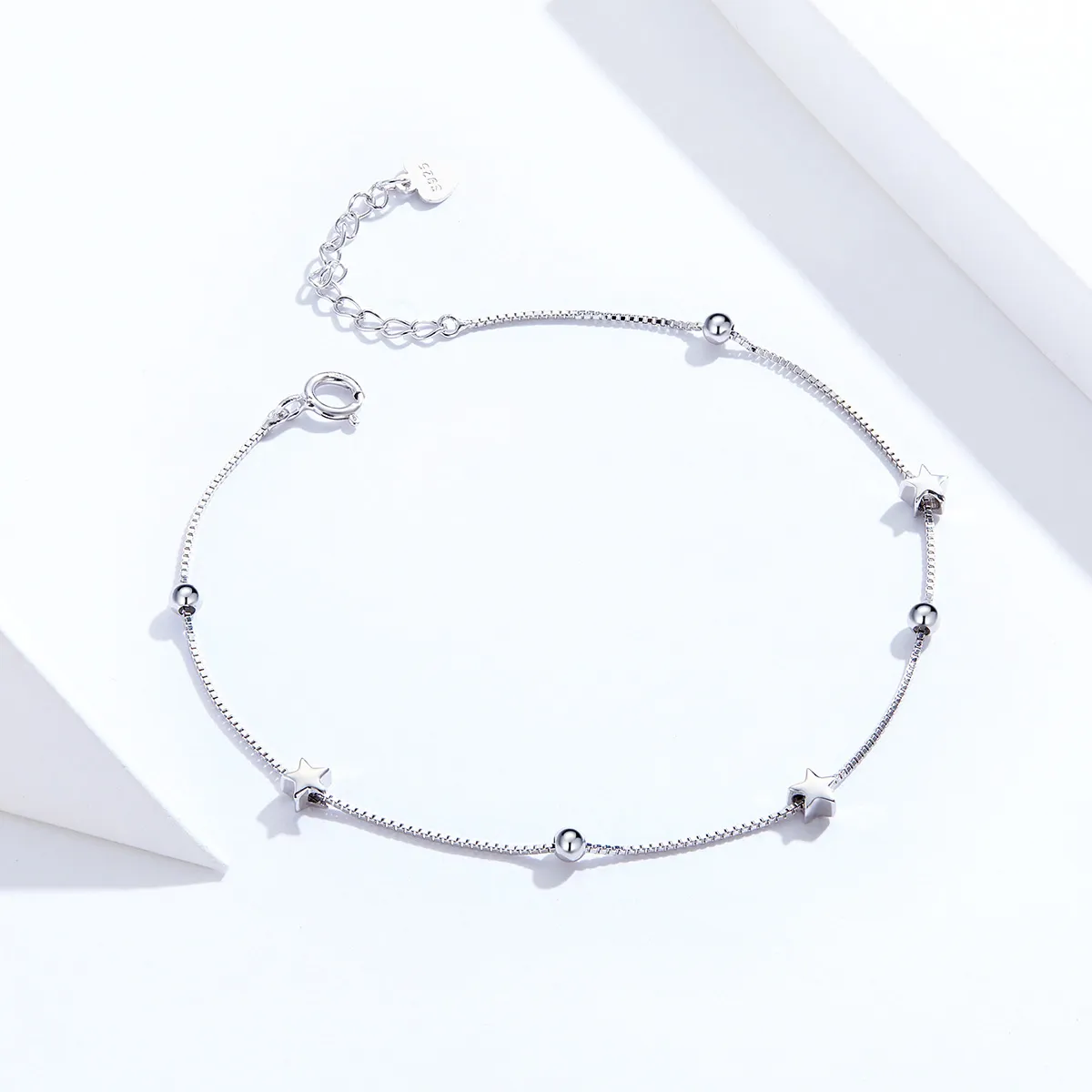 Pandora Style Silver Star Chain Slider Bracelet - SCB171