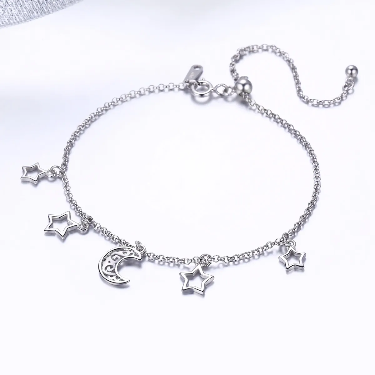 Pandora Style Silver Starry Sky Chain Slider Bracelet - SCB107