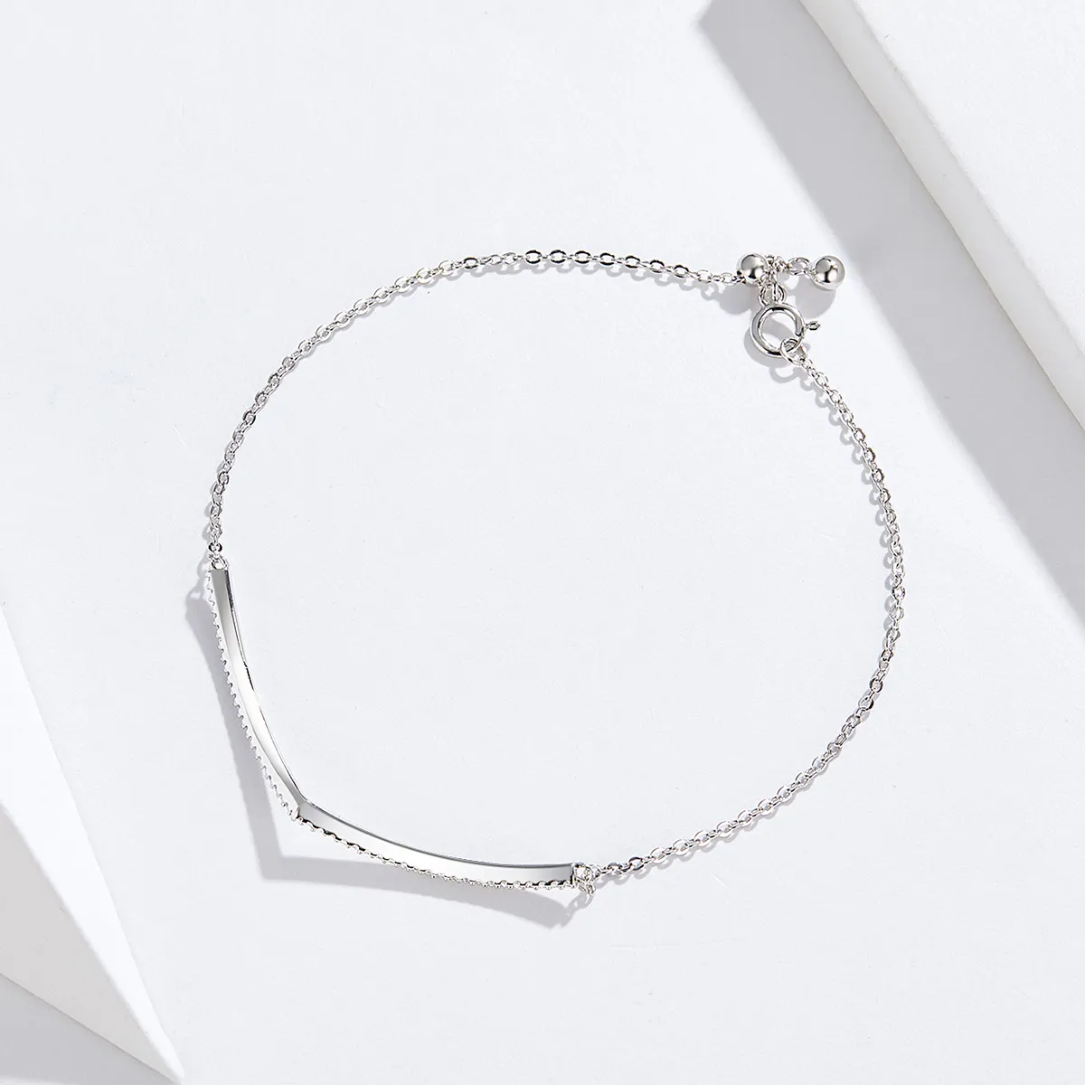 Pandora Style Silver Triumphant Return Chain Slider Bracelet - SCB137