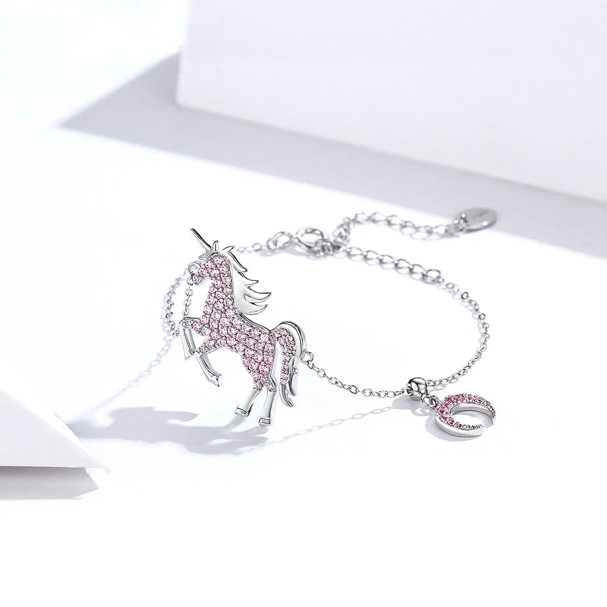 Pandora Style Silver Unicorn Chain Slider Bracelet - SCB155