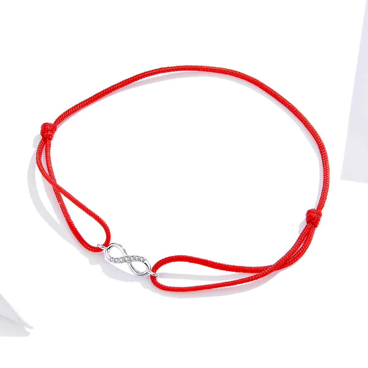Red Cord with Silver Infinite Love Clasp Bracelet - SCB176