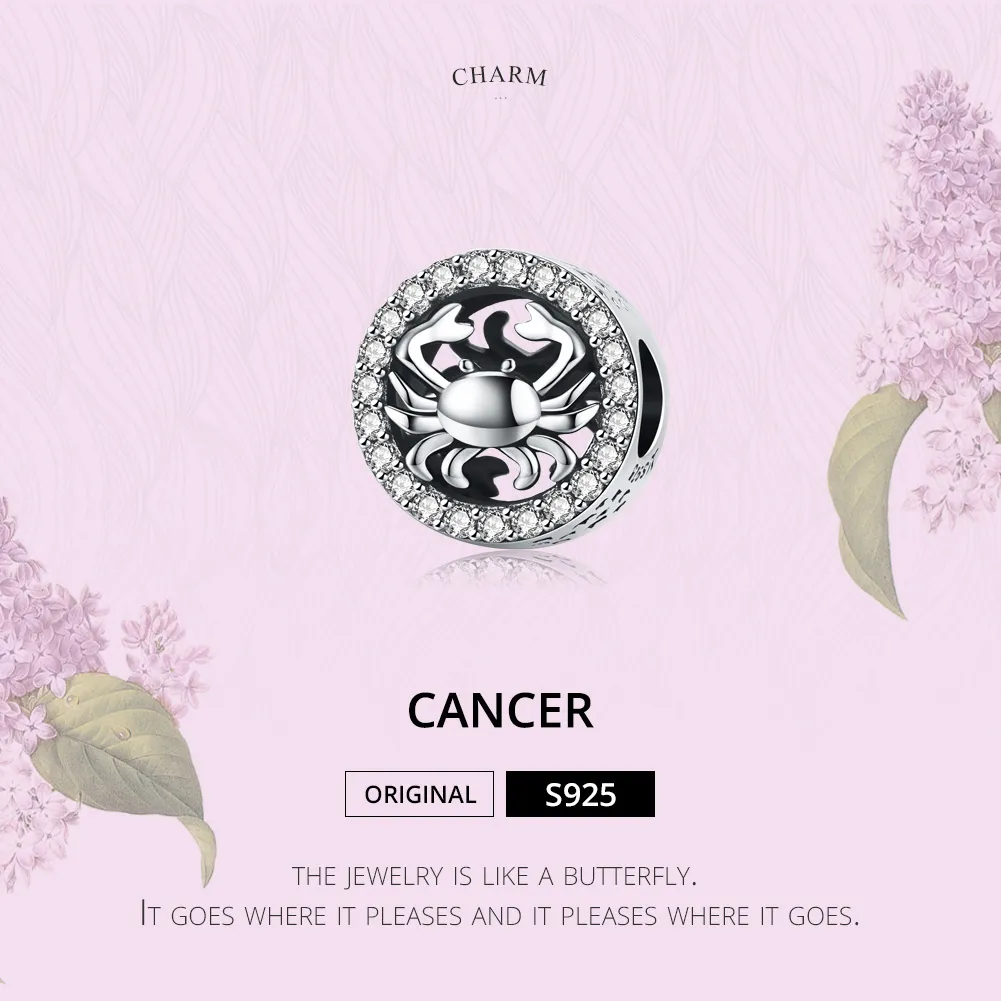 Pandora Style Silver Cancer Charm - SCC1213