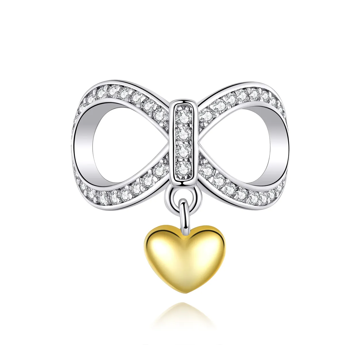 pandora style silver gold plated infinite love charm scc1300