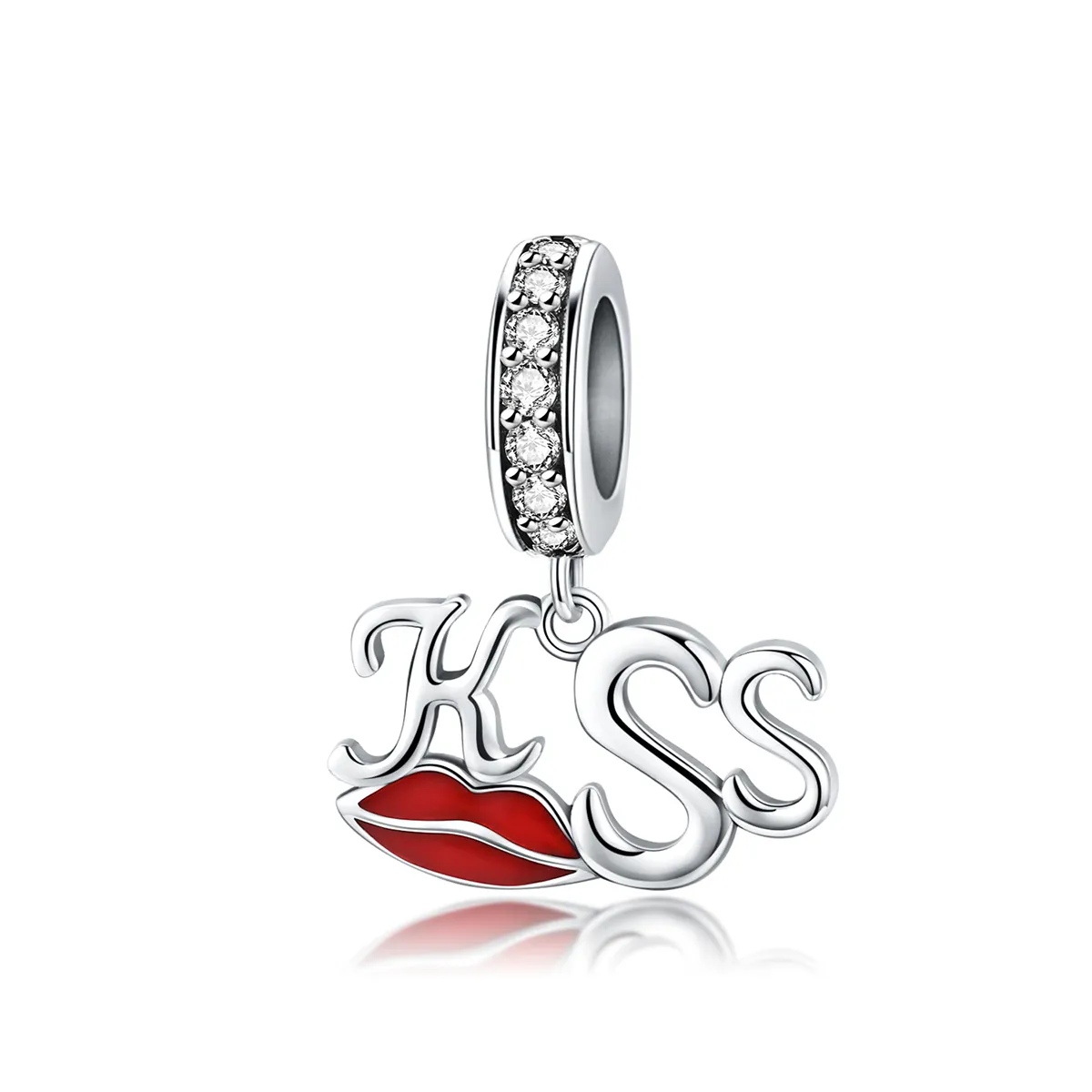 Pandora Style Silver Kiss & Lips Dangle - SCC1237