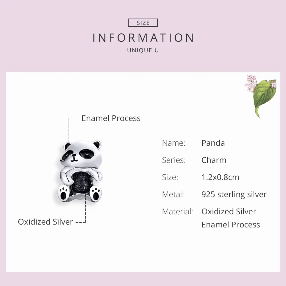 Pandora Style Silver Panda Charm - SCC1175