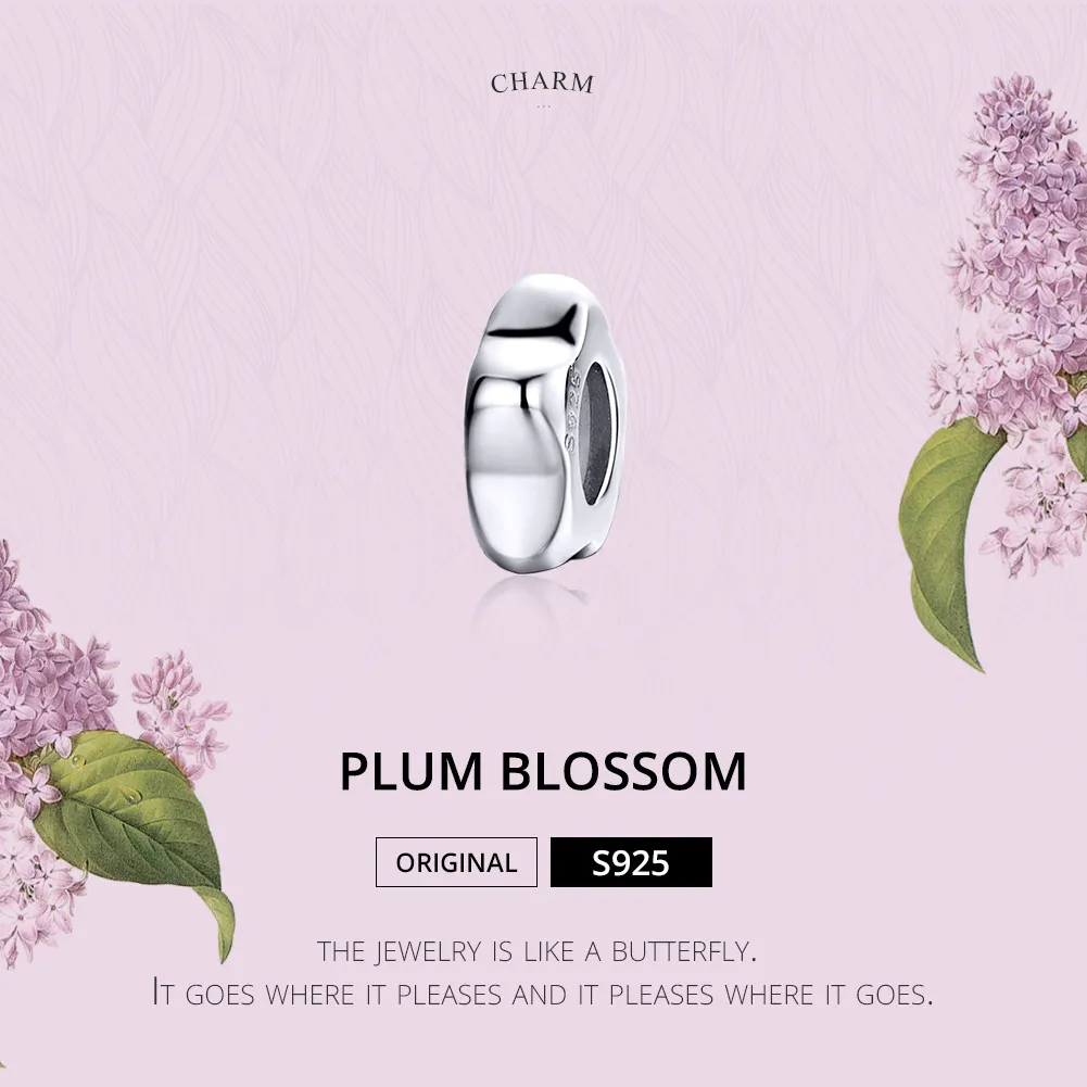 Pandora Style Silver Plum Blossom Spacer - SCC1168