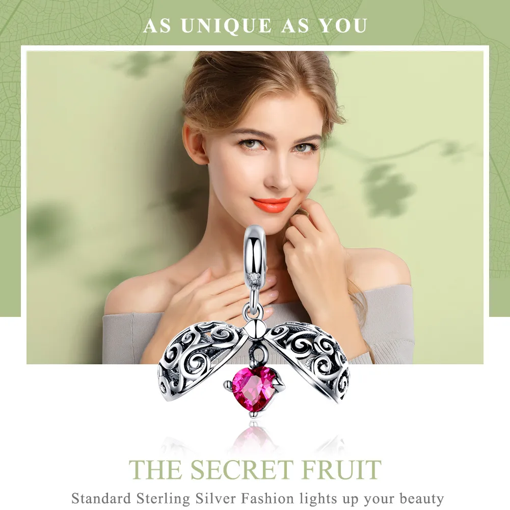 Pandora Style Silver Secret Fruit Dangle - SCC1114
