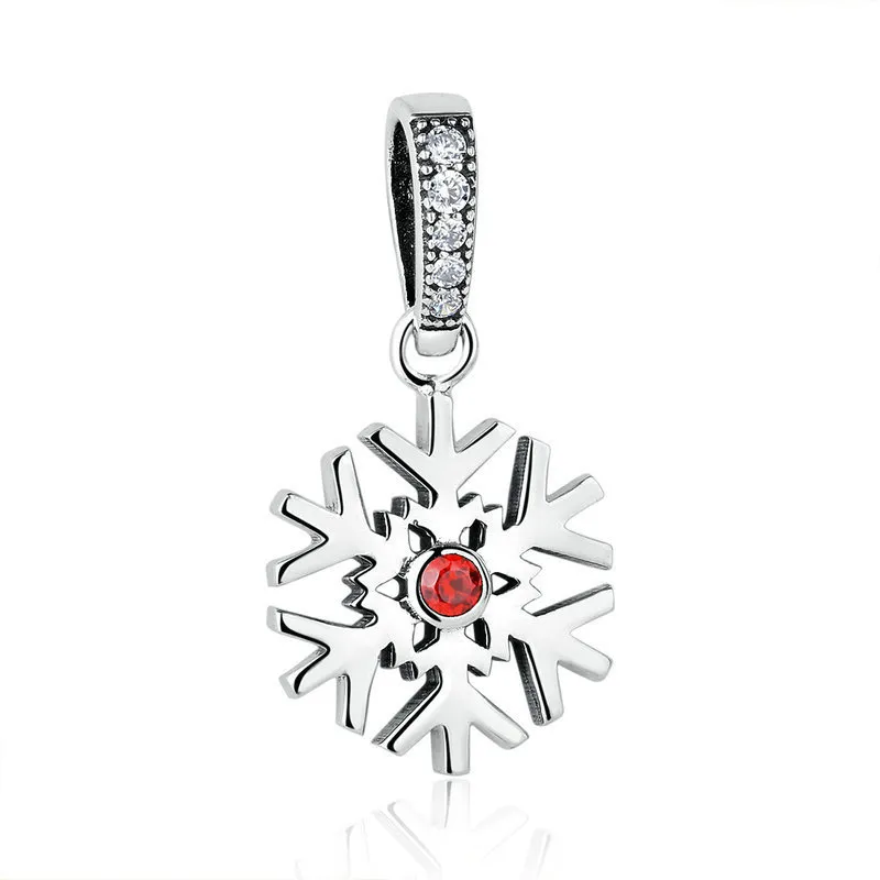 Pandora Style Silver Snowflake Dangle - SCC075