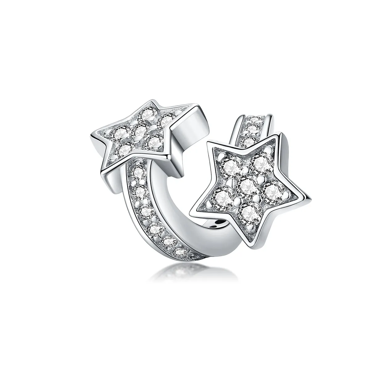 pandora style silver stars dated each other charm scc1244