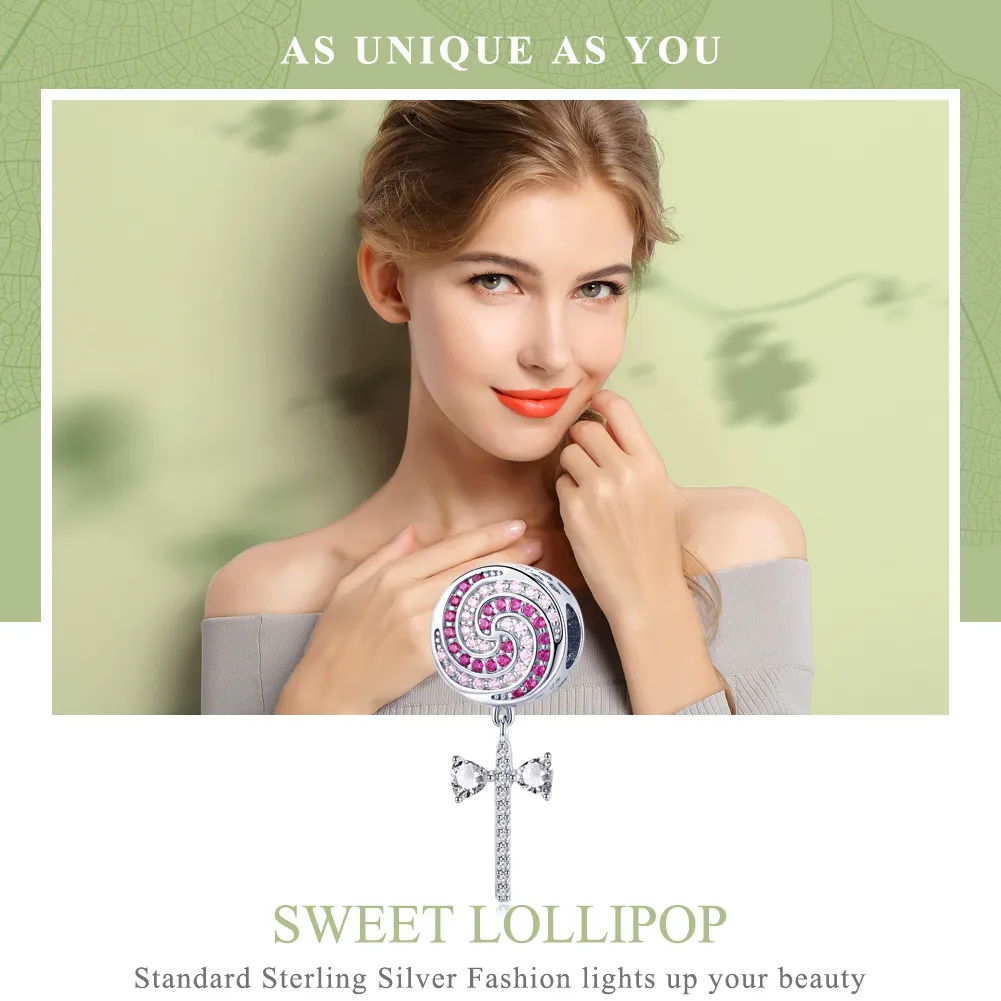 Pandora Style Silver Sweet Lollipop Dangle - SCC1136