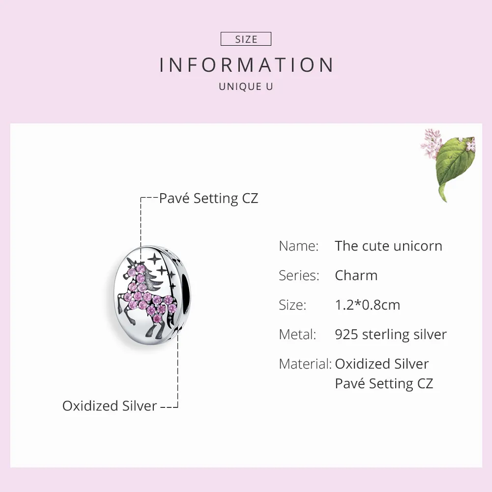 Pandora Style Silver Unicorn Charm - SCC1272