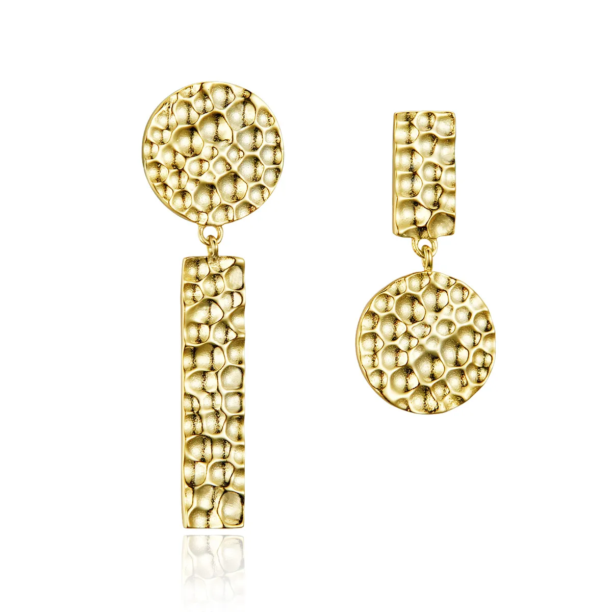 pandora style gold plated individual geometry hanging earrings sce533