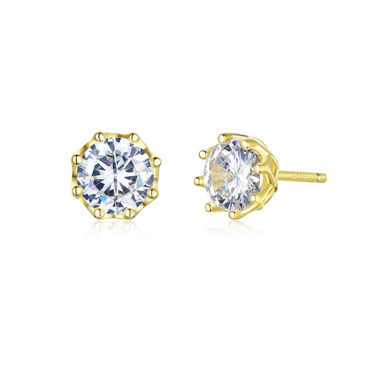 pandora style gold plated light stud earrings sce499 b