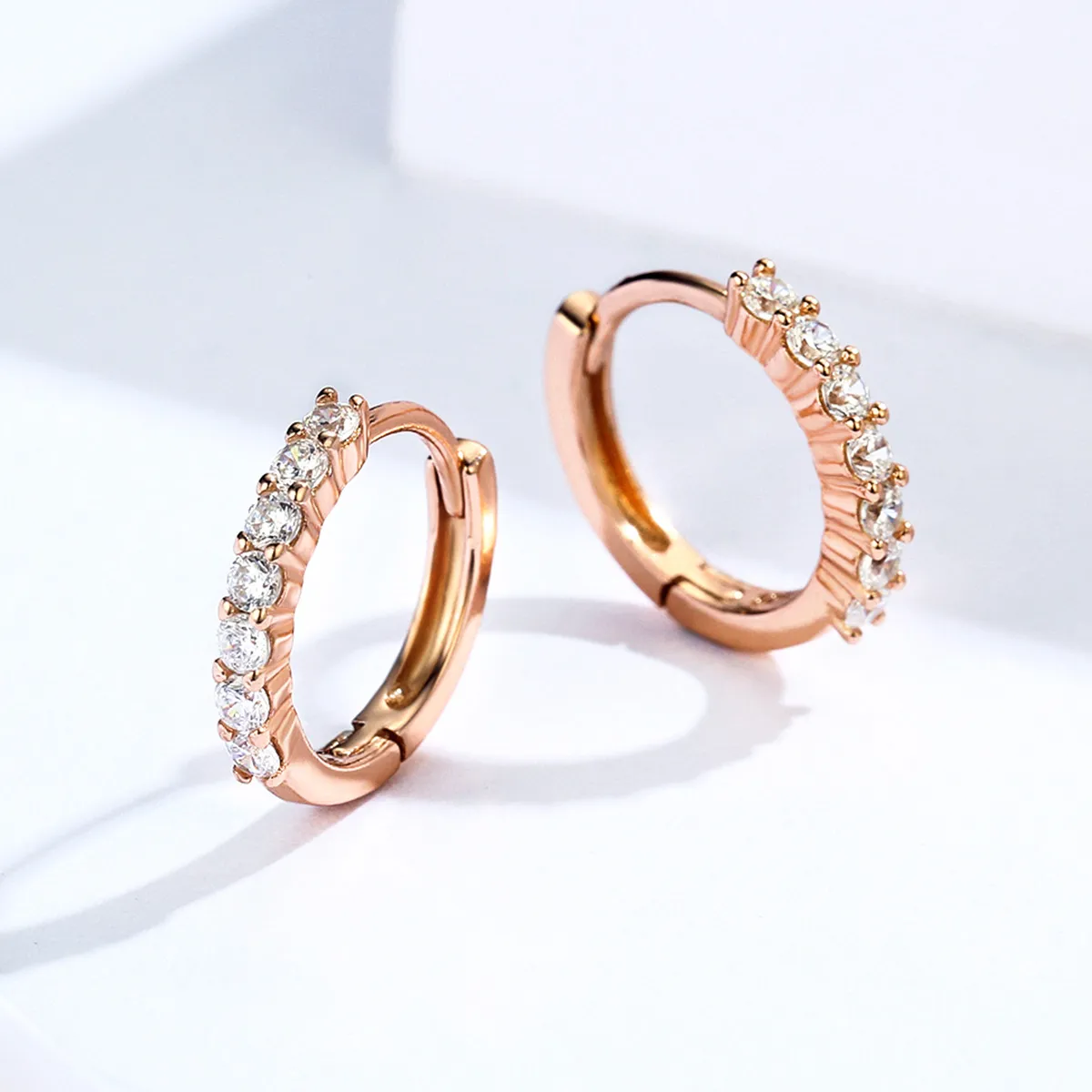 Pandora Style Rose Gold Declaration of Grace Hoop Earrings - SCE351-C