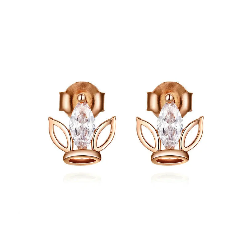 Pandora Style Rose Gold Guard Stud Earrings - SCE607