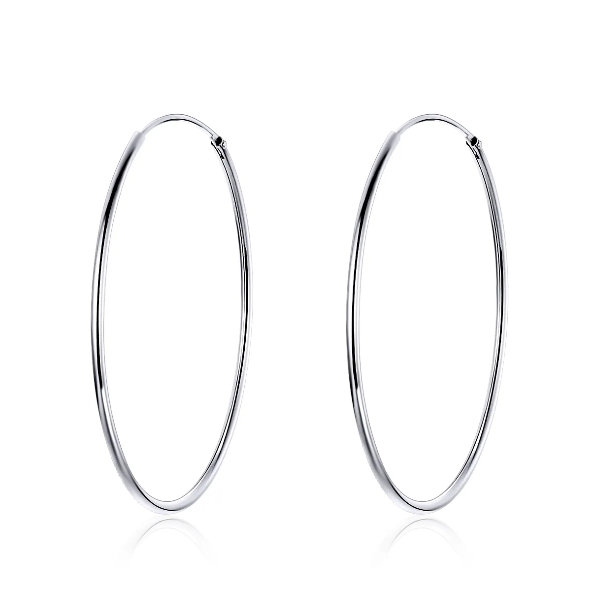 Pandora Style Silver Big Ear Ring Hoop Earrings - SCE598