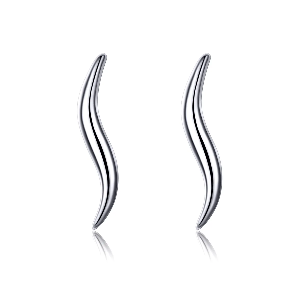 Pandora Style Silver Curves Stud Earrings - SCE600