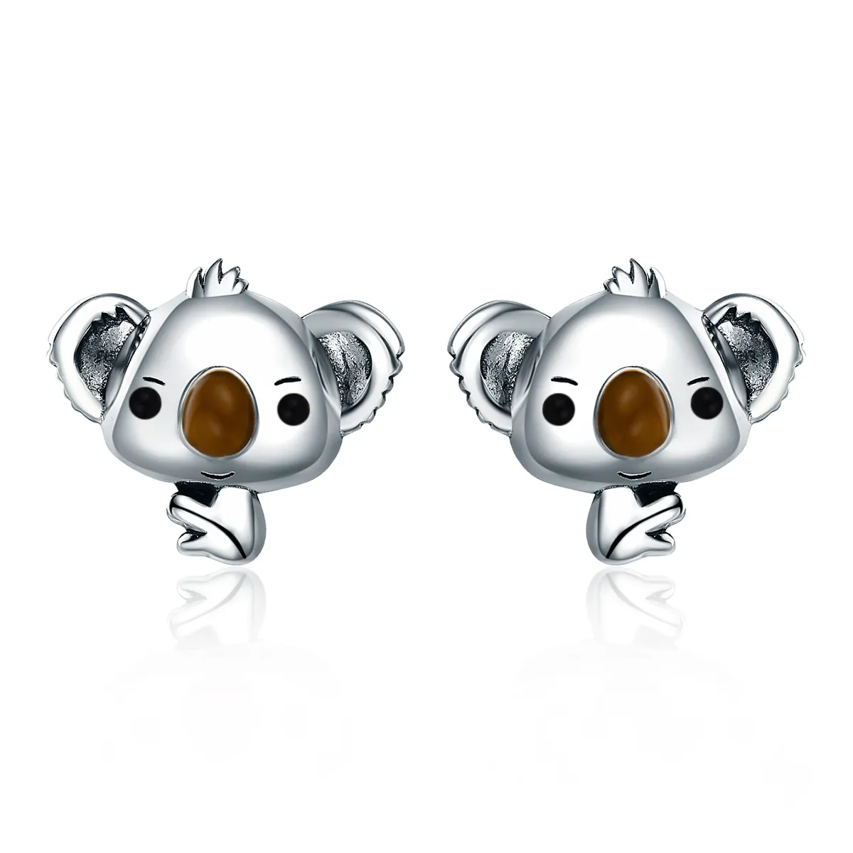 pandora style silver cute koala stud earrings sce381