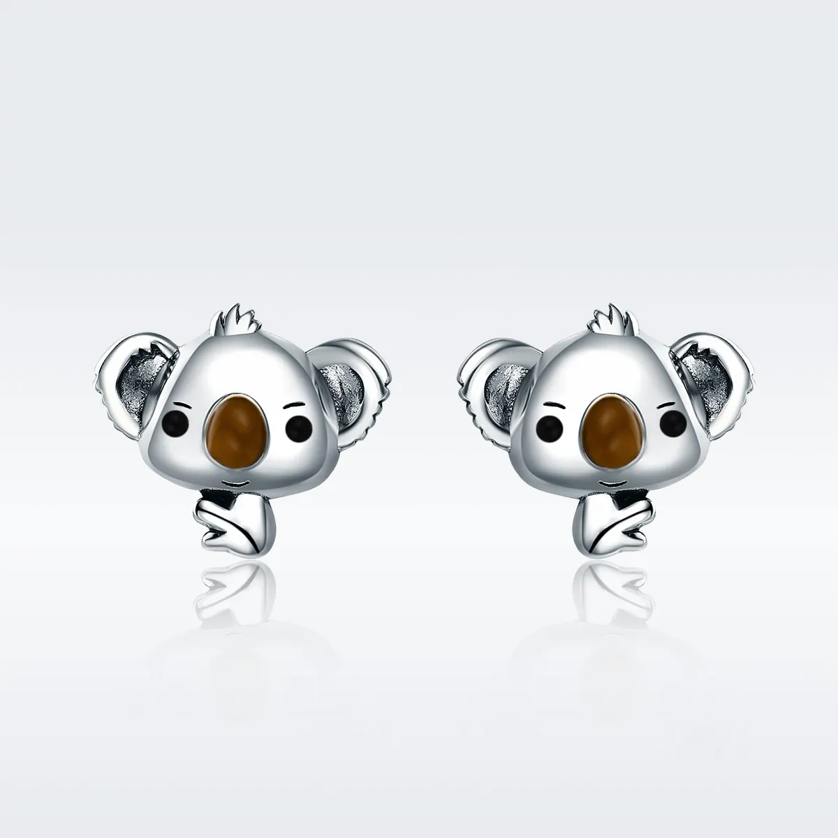 Pandora Style Silver Cute Koala Stud Earrings - SCE381