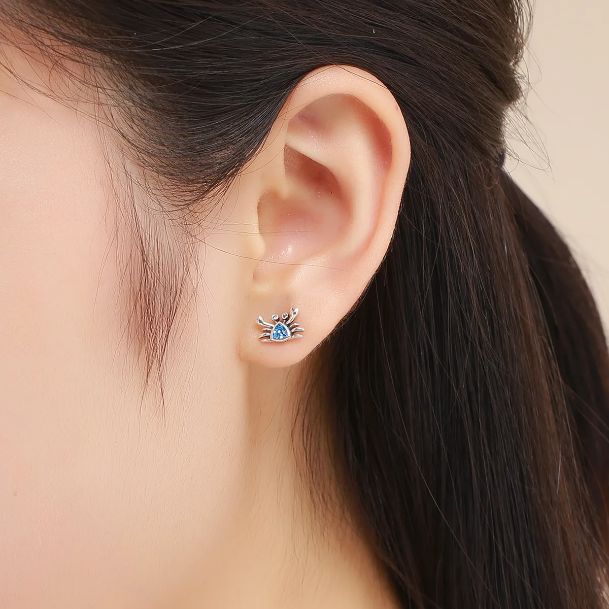 Pandora Style Silver Cute Little Crab Stud Earrings - SCE413