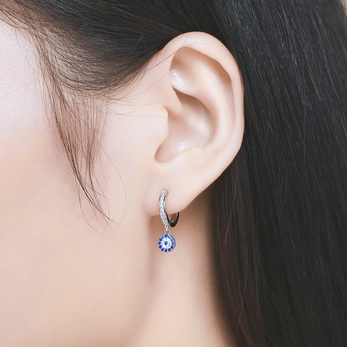 Pandora Style Silver Hanging Earrings - SCE058