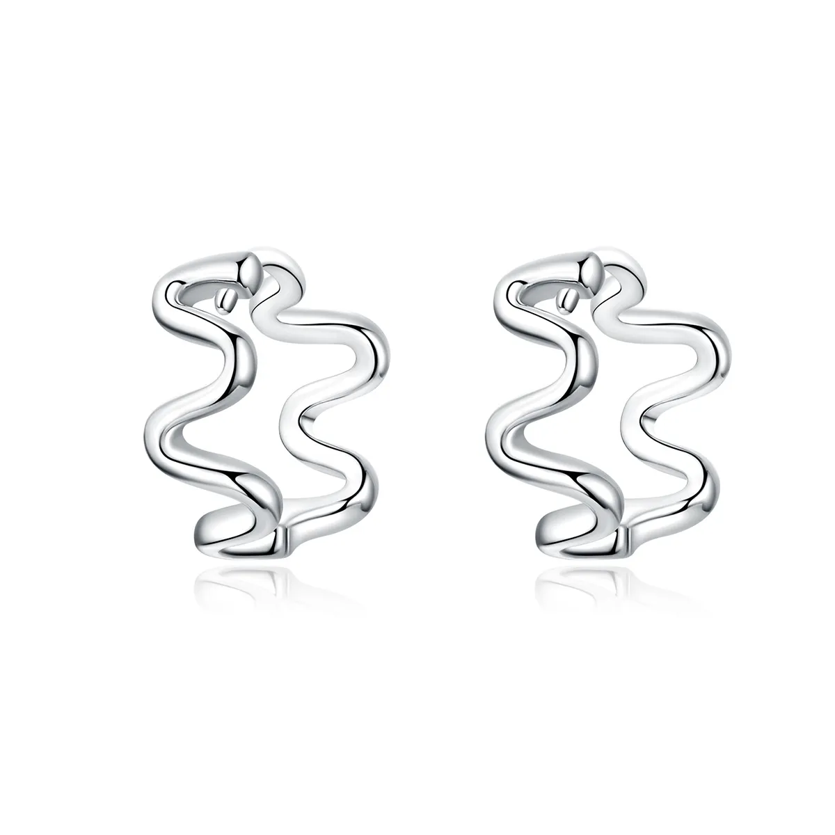 Pandora Style Silver Heartbeats Radians Stud Earrings - SCE672