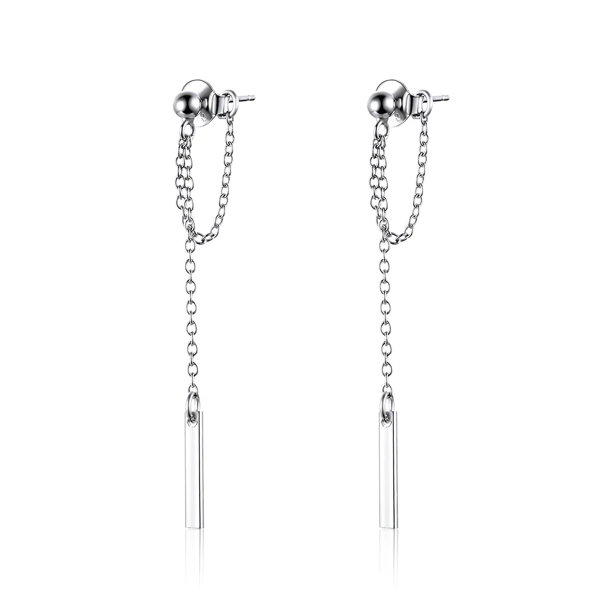 Pandora Style Silver Light Geometry Hanging Earrings - SCE550