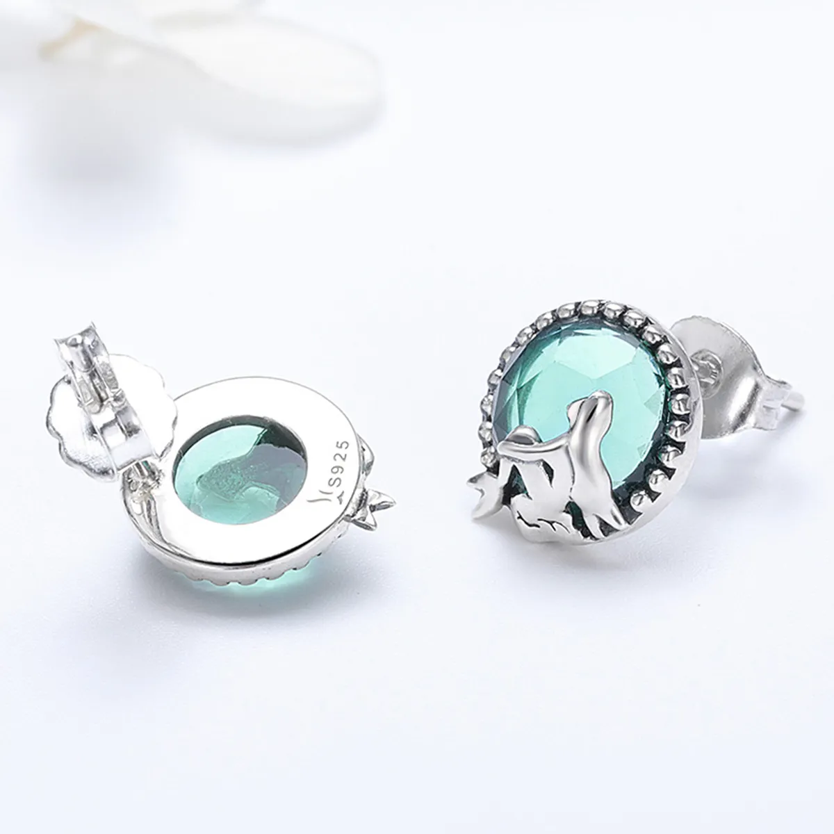 Pandora Style Silver Love of Mermaid Stud Earrings - SCE383