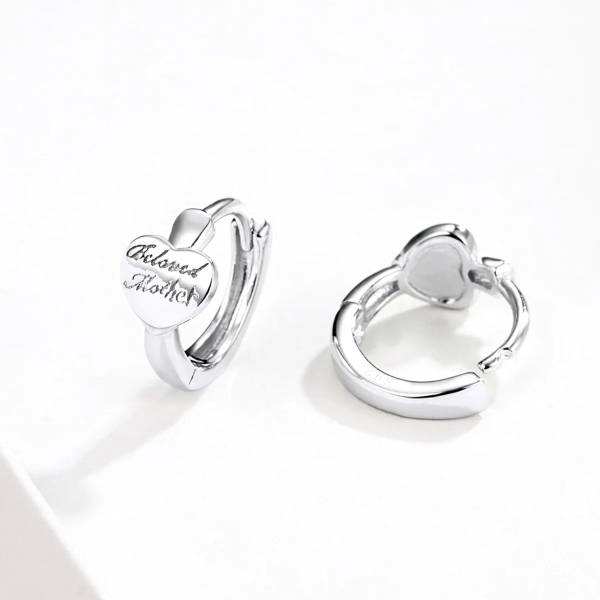 Pandora Style Silver Maternal Love Hoop Earrings - SCE641