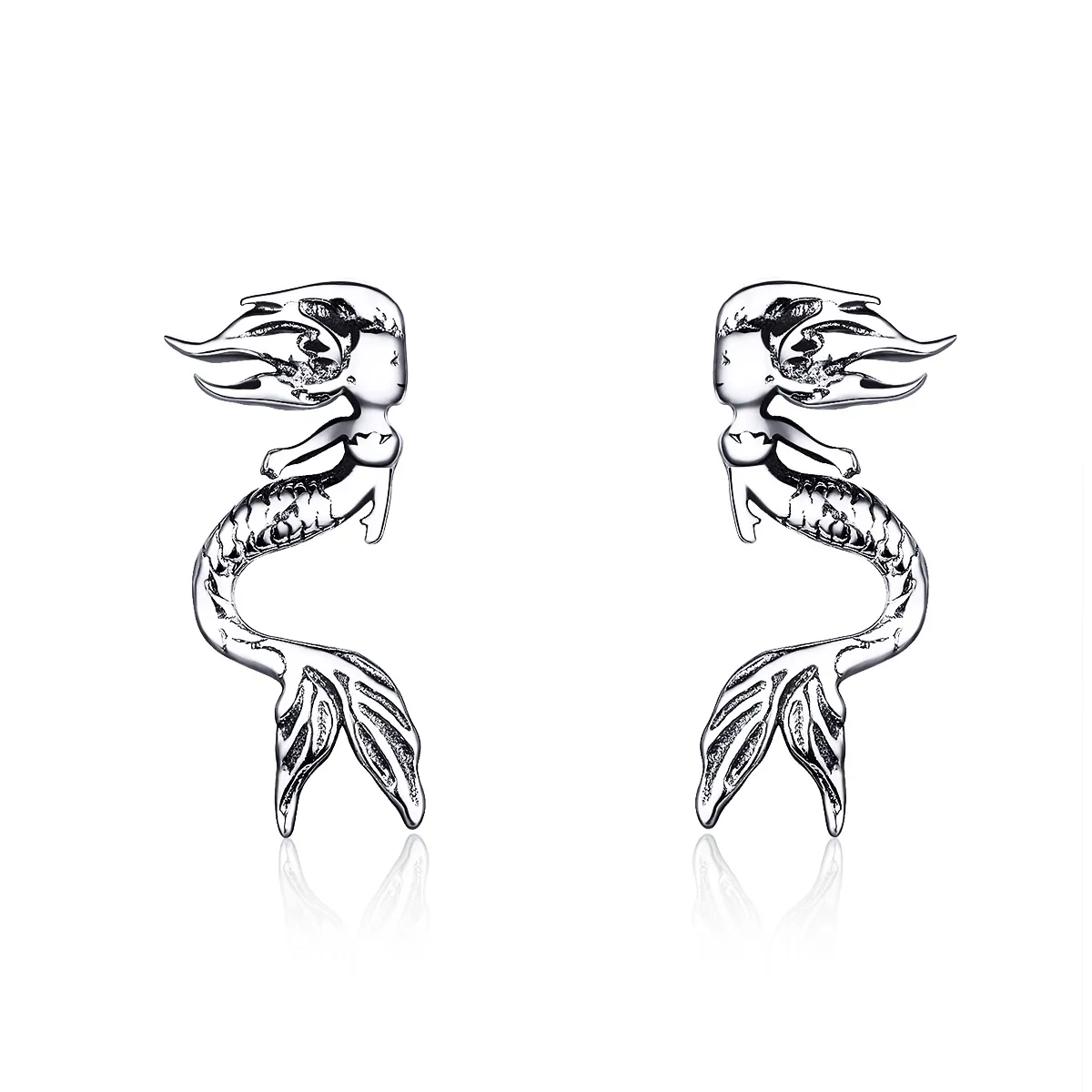pandora style silver mermaid stud earrings sce588
