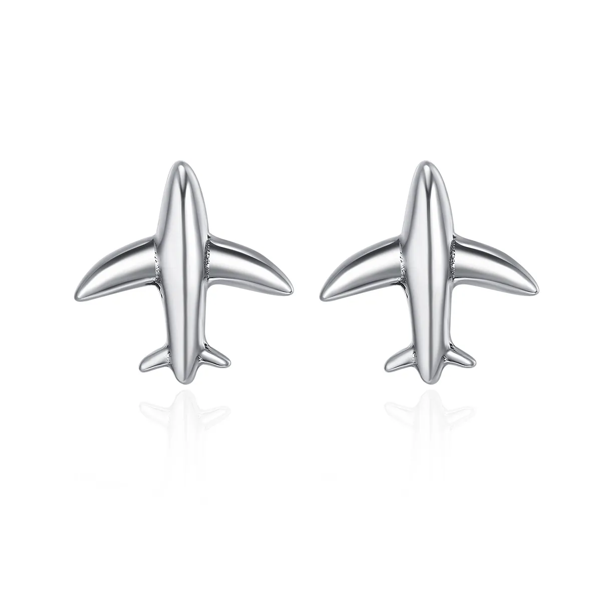 Pandora Style Silver Mini Airplane Stud Earrings - SCE238