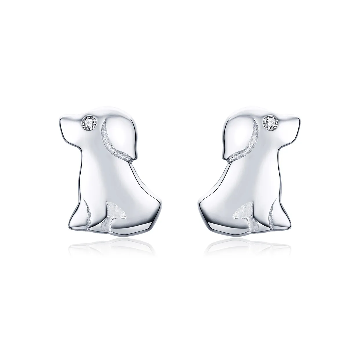 Pandora Style Silver Puppy Stud Earrings - SCE584-Q