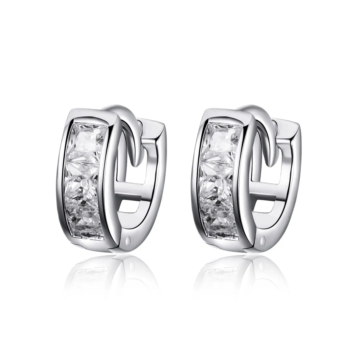 pandora style silver shining girl hoop earrings sce515