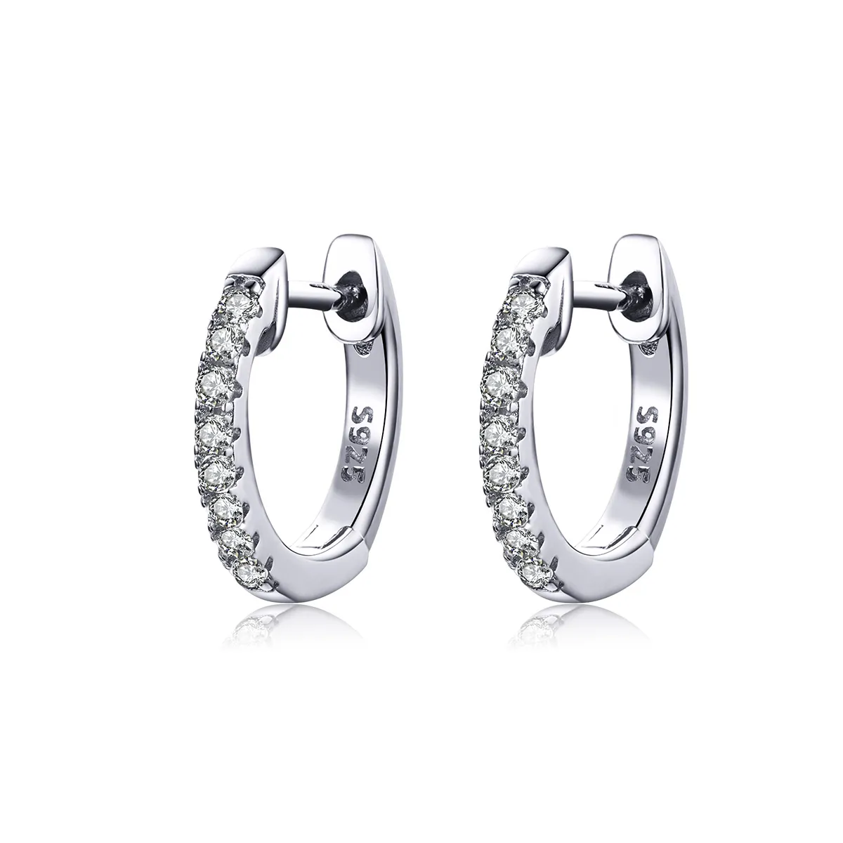 Pandora Style Silver Small Circle Hoop Earrings - SCE498-A