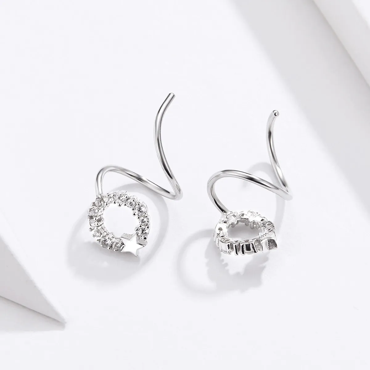 Pandora Style Silver Starlish Stud Earrings - SCE637