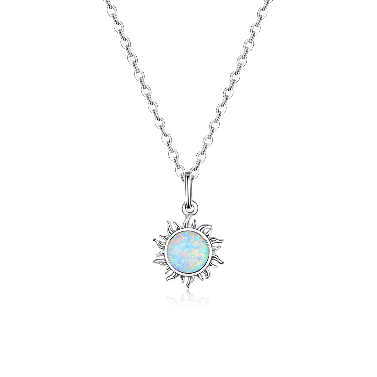 pandora style silver blue sun necklace scn399